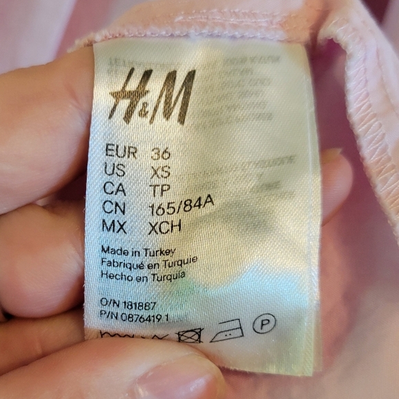 H&M Baby Pink Long Puff Sleeve Cotton Mini Dress - Picture 7 of 8